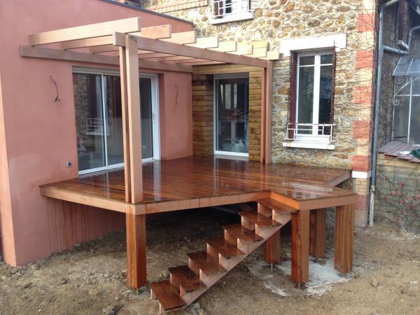 Terrasse sur pilotis bois IPE