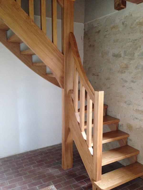 Escalier bois 1/4 tournant