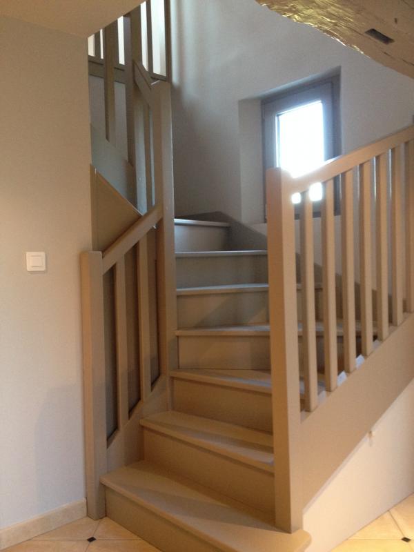 Escalier bois 2/4 tournant